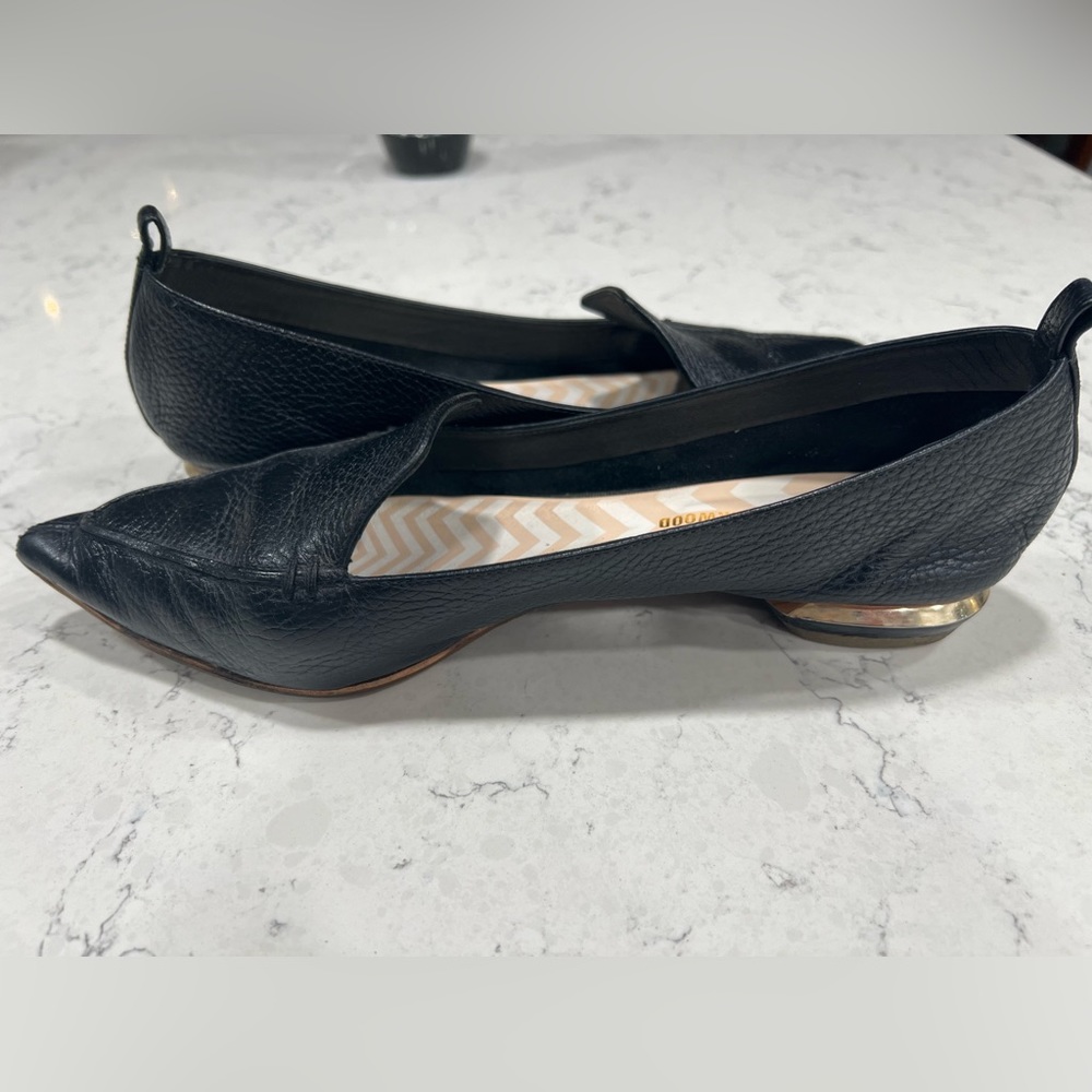 Nicholas Kirkwood Beya Loafers Black Gold Pointed 9.5-10